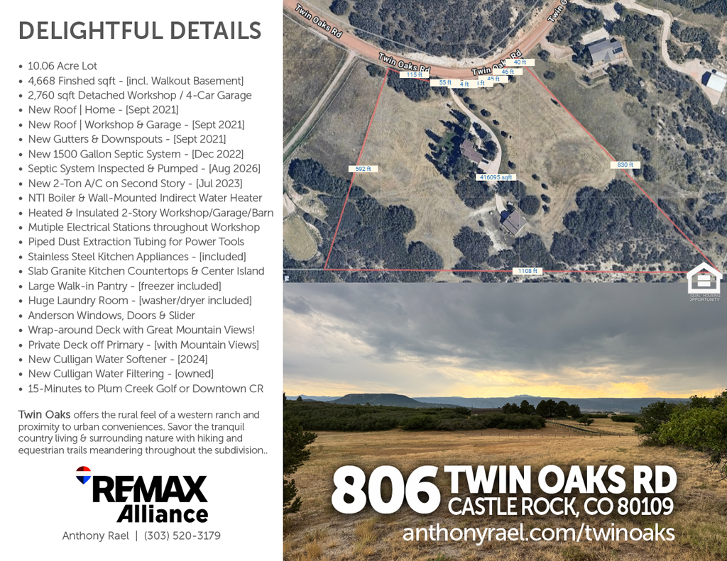 SOLD: 806 Twin Oaks Road | Castle Rock CO 80109 Twin Oaks - an equestrian community with bridle trails in Castle Rock